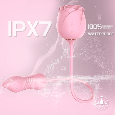 Sex Toy®Immortal Flower 5 SHD-S389-5 Rose Rechargeable Massager with Thrusting & Suction Modes