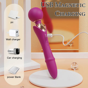 Sex Toy ®Queen Scepter SHD-H024 Rechargeable Dual-Ended Wand Massager with Telescopic Function