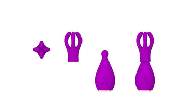 Sex Toy® Bud Combo Set | 4 Interchangeable Heads, 10 Vibration Modes & Rechargeable | MDS-TD017