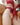 Red bikini with a large bow on a neutral background