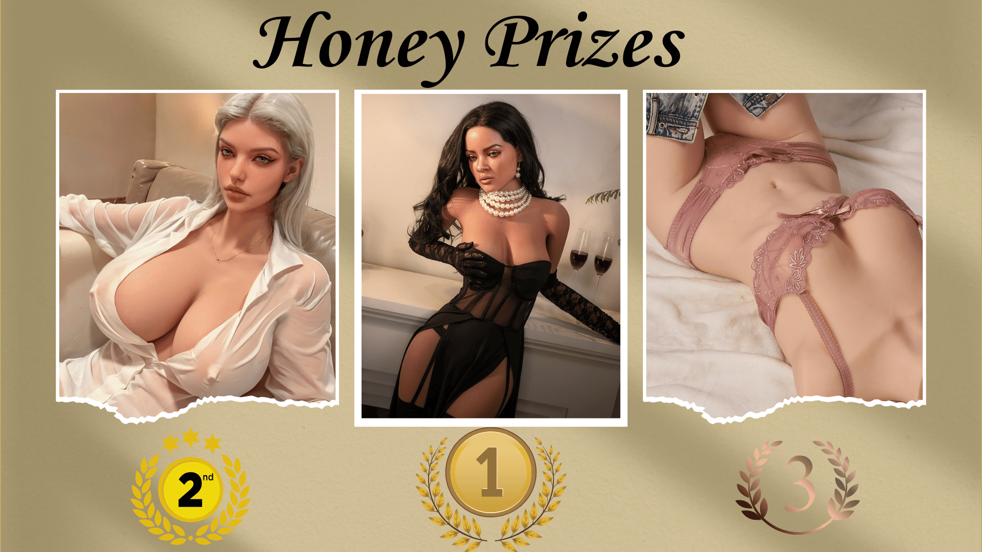 Realistic sex doll in lingerie sitting on a bed