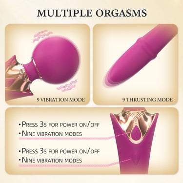 Sex Toy ®Queen Scepter SHD-H024 Rechargeable Dual-Ended Wand Massager with Telescopic Function