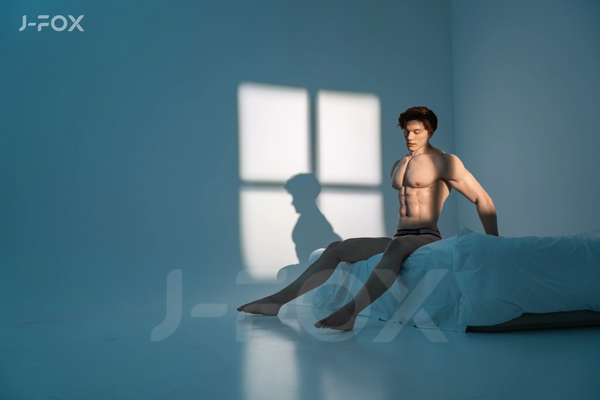 J-FOX® Daniel 184cm(6.04') A08# Eyes Closed Male Full Silicone ( No.4672)