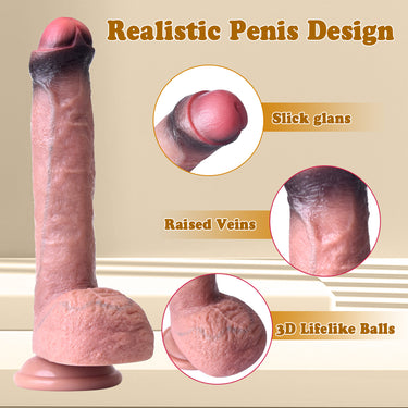 Koikiss Sex Toy®  Foreskin Coating Dildo | Double-Layer Spray Oil Design | Premium Liquid Silicone
