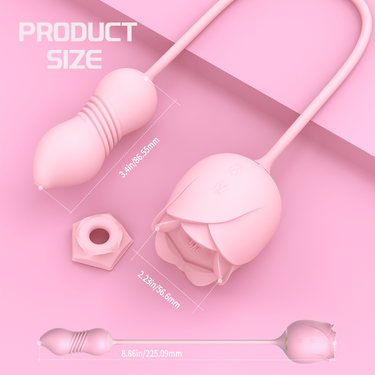 Sex Toy®Immortal Flower 5 SHD-S389-5 Rose Rechargeable Massager with Thrusting & Suction Modes