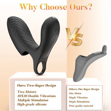Sex Toy® Fish Scale Finger Cot Upgrade Version | 10 Vibration Modes & USB Magnetic Charging | MDS-TD038