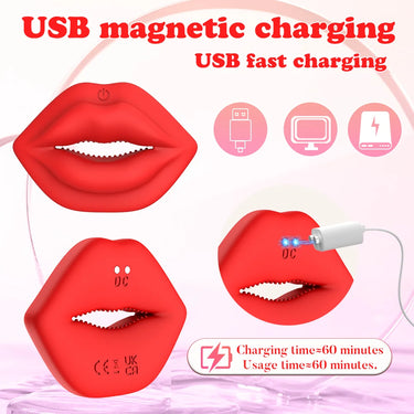 Sex Toy® Breast Massagers Pouting Mouth Nipple Clamp Open | 6 Frequency Modes & Wireless Remote Control