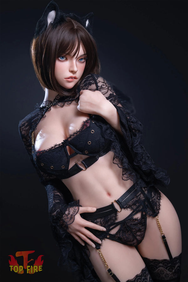 Top Fire Doll® 158cm (5ft2) D-Cup Lip Biting Silicone Sex Doll Ada, ROS Head T05,in EU Stock