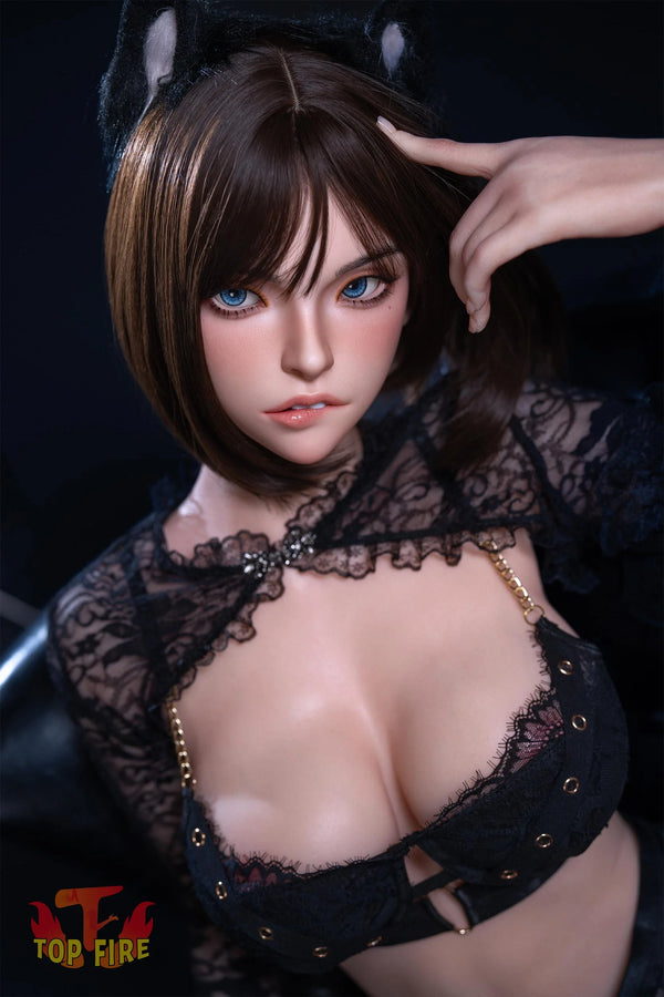 Top Fire Doll® 158cm (5ft2) D-Cup Lip Biting Silicone Sex Doll Ada, ROS Head T05,in EU Stock
