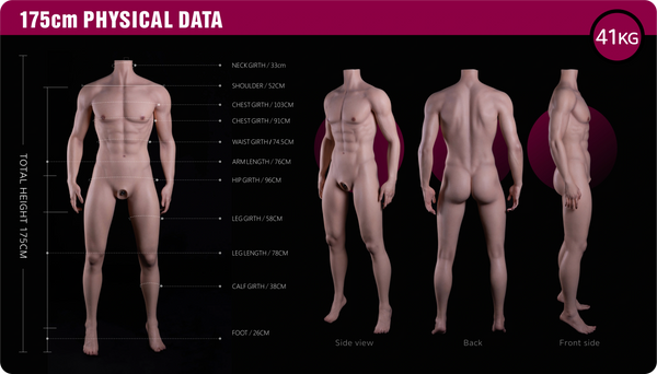 176cm (5ft9) Male Silicone Sex Doll Senior JiangLing, ROS Available