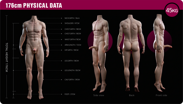 176cm (5ft9) Male Silicone Sex Doll JiangLing, ROS Available