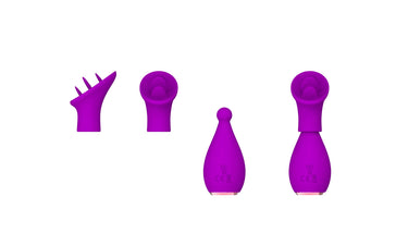 Sex Toy® Bud Combo Set | 4 Interchangeable Heads, 10 Vibration Modes & Rechargeable | MDS-TD017