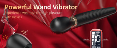 Sex Toy®LCD Large Wavy Wand Set | 4 Interchangeable Heads, 10 Vibration Modes & USB-C Charging | MDS-603