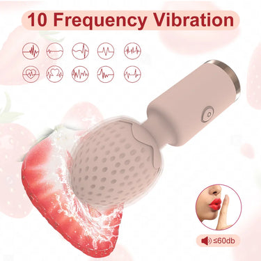 Sex Toy® Strawberry AV Wand | 10 Vibration Modes & Rechargeable Silicone Design | MDS-AV111