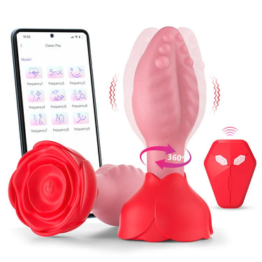 Sex Toy® Anal Curved Bead String | APP & Remote Control, 9 Vibration + Rotation Modes | MDS-561