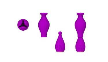 Sex Toy® Bud Combo Set | 4 Interchangeable Heads, 10 Vibration Modes & Rechargeable | MDS-TD017