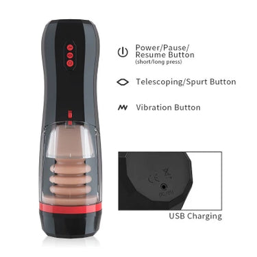 Koikiss Sex Toy®  Telescopic Diamond Aircraft Cup | 5 Telescopic Modes & 10 Vibration Modes | Rechargeable