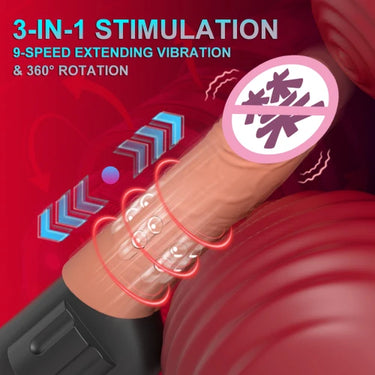 Koikiss Sex Toy®  Gun-Shaped Dildo | 10 Ball Rotation & Telescopic Vibration Modes | Premium Liquid Silicone