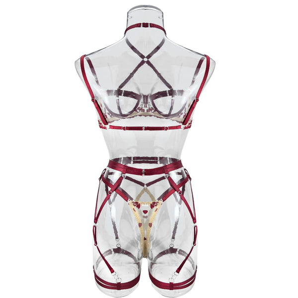 Koikiss Sex Toy® Women's Red Polyester Bra & Underwear Lingerie Set | Model 303244
