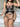 Koikiss Sex Toy® Women's Black Plus Size PU Leather & Fishnet Lingerie Set – Top, Waistband & Thong | Model 2211009