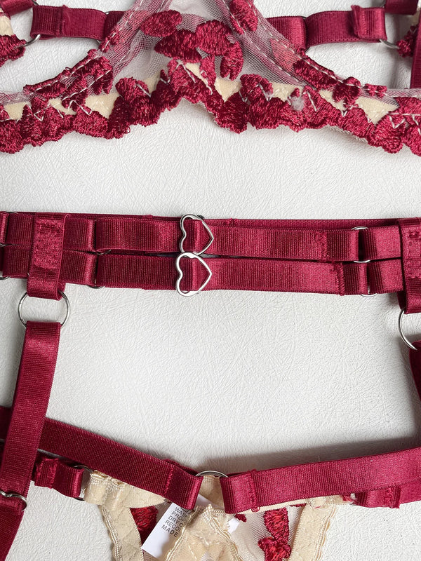 Koikiss Sex Toy® Women's Red Polyester Bra & Underwear Lingerie Set | Model 303244