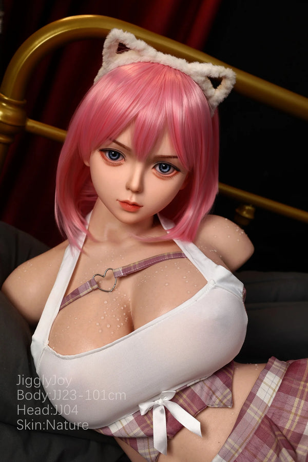 Jigglyjoy® 101cm (3ft 3in) F-Cup Platinum Silicone Sex Doll by JigglyJoy