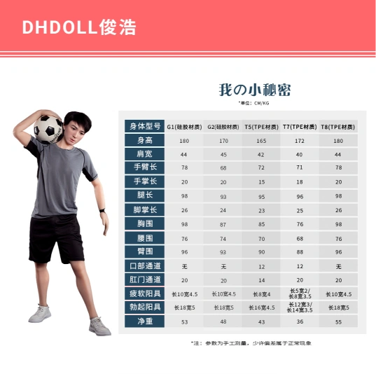 DHDOLL® DHDOLL Junhao 165cm(5.41') Male Silicone Head+TPE Body(No.842)