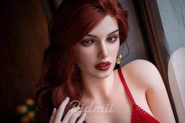 Rimdii Doll® US Stock - RIDMII Unique Design 5ft45 / 166cm Gracy Silicone Head TPE Body Red Hair Lesbian Sex Doll With Dildo