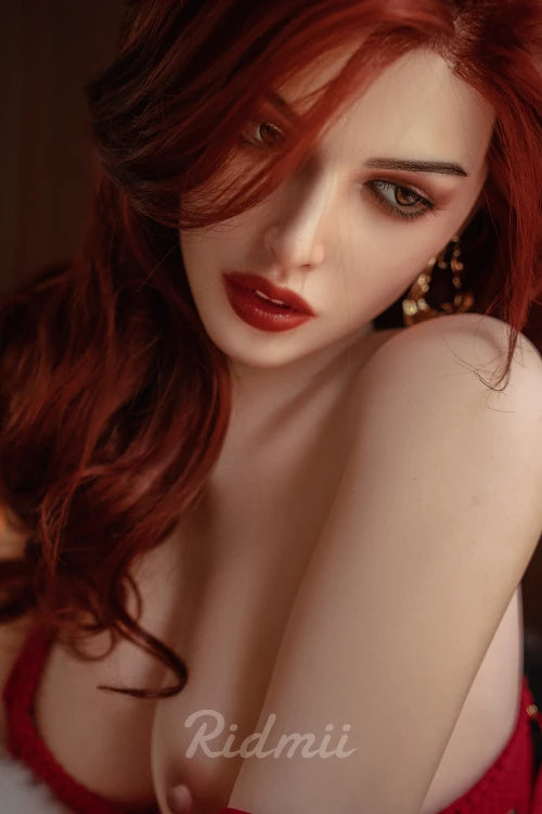 Rimdii Doll® US Stock - RIDMII Unique Design 5ft45 / 166cm Gracy Silicone Head TPE Body Red Hair Lesbian Sex Doll With Dildo