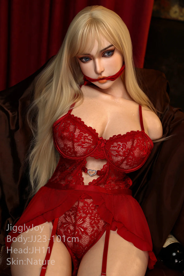 Jigglyjoy® 101cm (3ft 3in) F-Cup Platinum Silicone Sex Doll JJD015 by JigglyJoy