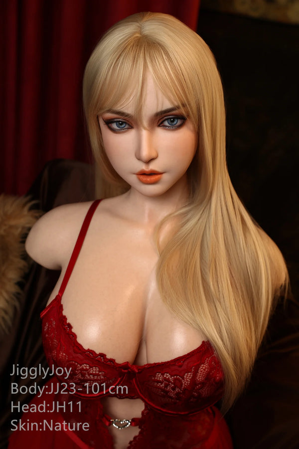 Jigglyjoy® 101cm (3ft 3in) F-Cup Platinum Silicone Sex Doll JJD015 by JigglyJoy