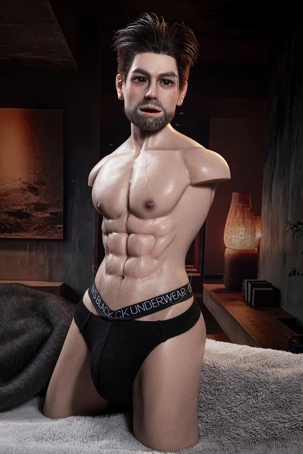 Yeloly Doll® Leo: Premium Silicone Muscular Male Torso Sex Doll YL-23 with YM01 ROS Head