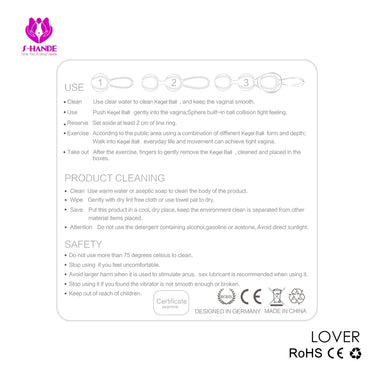Sex Toy® LOVER SHD-S015 Kegel Ball with Premium Silicone Design & IPX8 Waterproof Protection