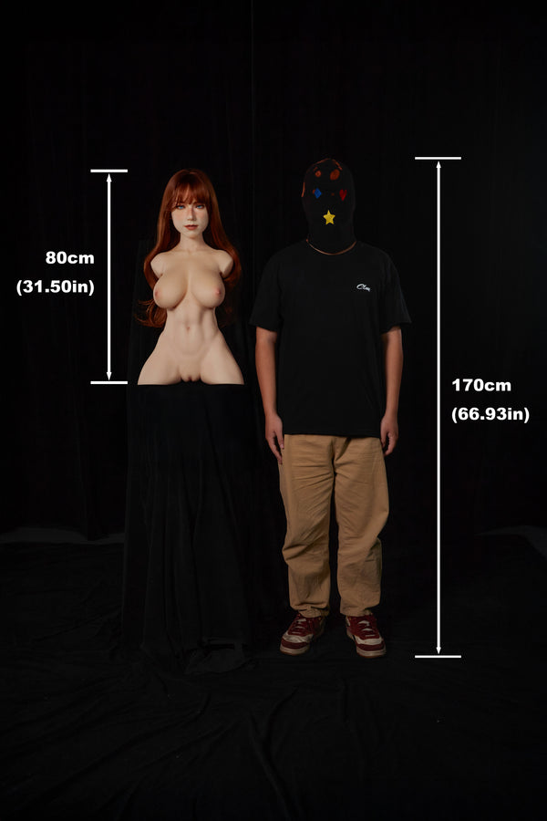 Climax Doll® 60cm (2ft) F-Cup Ultra Lightweight Silicone Sex Torso 663# with Head Livia, CLM ULW Series