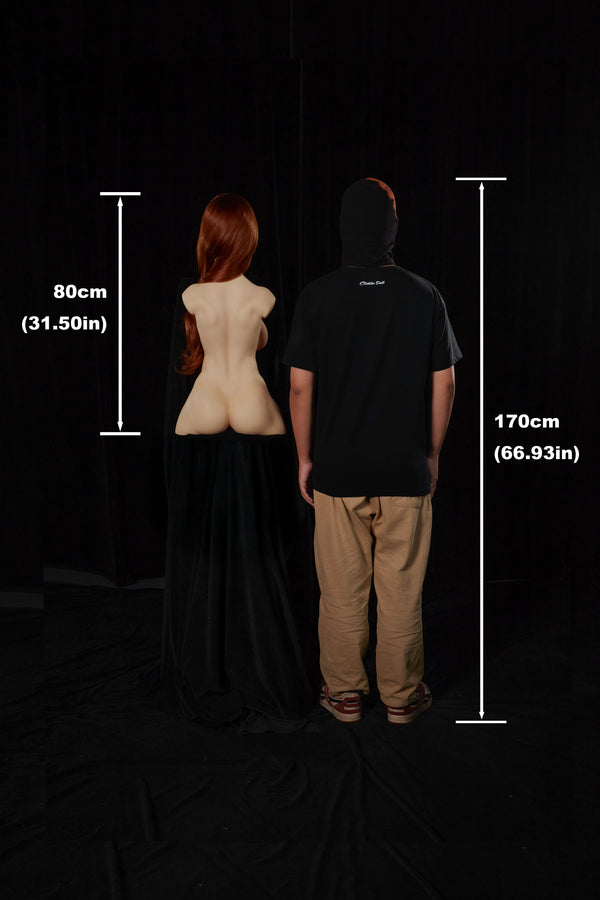Climax Doll® 60cm (2ft) F-Cup Ultra Lightweight Silicone Sex Torso 663# with Head Livia, CLM ULW Series
