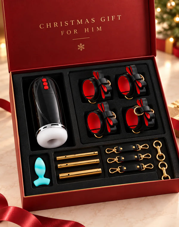 Christmas Gift for Him with BDSM Set, Male Pleasure Toy &amp; Anal Plug