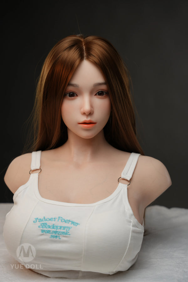 YUE DOLL® Selen 51cm(20") E-CUP Curved Deep Throat Seamless Neck Full Silicone Torso For Blxxjob Only ( NO.4318)
