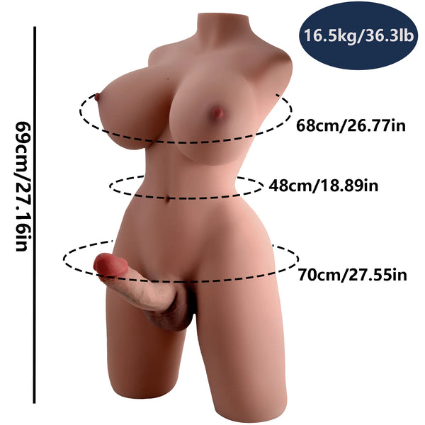 Realistic Dildos Sex Toy® Skin Color 16.7 Transvestite Cloud Driving Coding HWC56