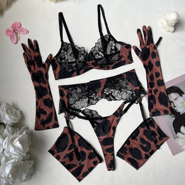 Koikiss Sex Toy® Women's Peach Red Embroidered Net Fabric Lingerie Set – Top, Thong Panties & Necklace | Model 511431