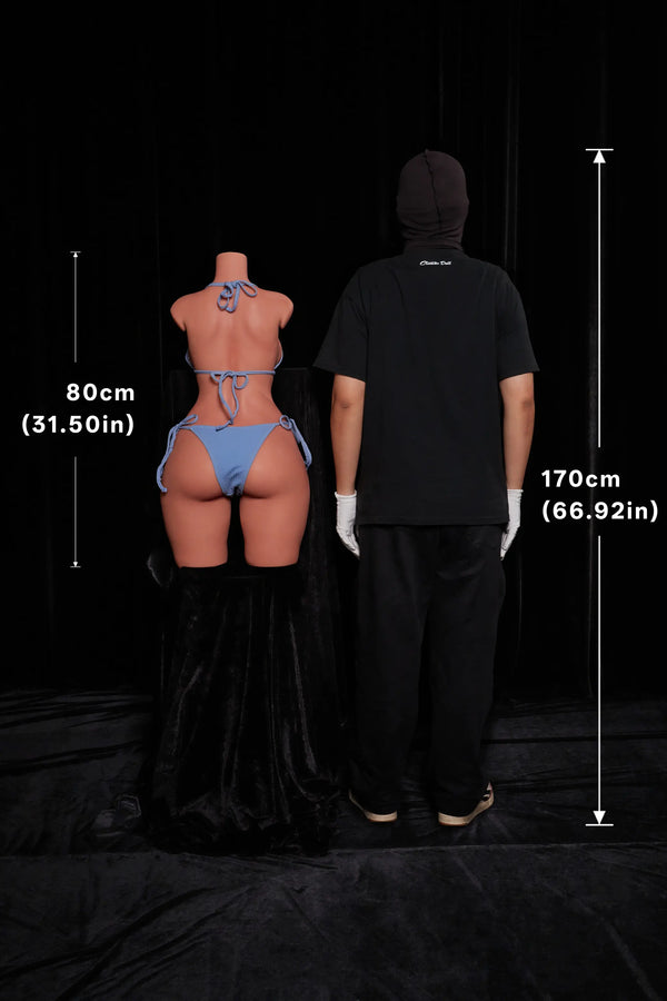 Climax Doll Ultra Lightweight Realistic Silicone Sex Doll Torso ULW 882# Livia Tan Curvy Body
