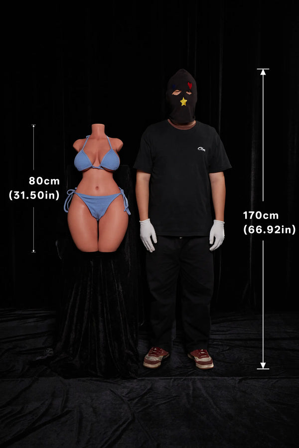 Climax Doll Ultra Lightweight Realistic Silicone Sex Doll Torso ULW 882# Livia Tan Curvy Body